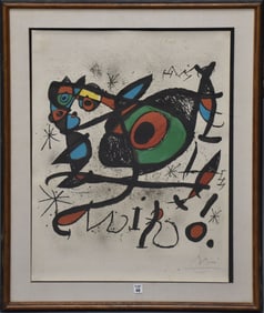 Joan Miro (Spanish, 1893 – 1983) Colored Lithograph,  Textiles and Sculptures -1972.  Pencil