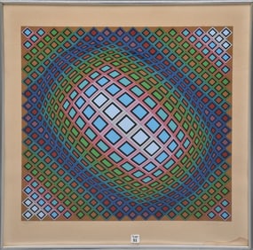 Victor Vasarely (French/Hungarian 1906 – 1997) Screenprint in colors. Ferde -1979.  Signed in