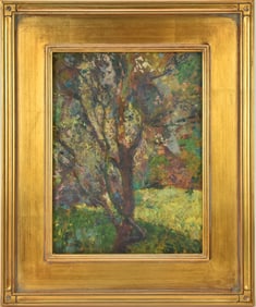 Fernand L. Guey (France, 1877-1964) oil on wood panel, Tree Landscape, 12 x 9 inches each.  Overall