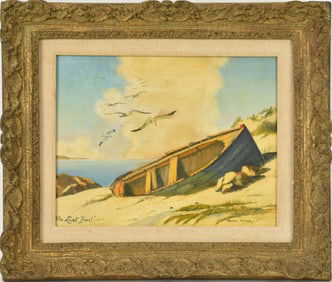 Henry Mulvaney Young (1905 - 1982)  oil on artist board, The Last Port.  Painting is 11 x 14.