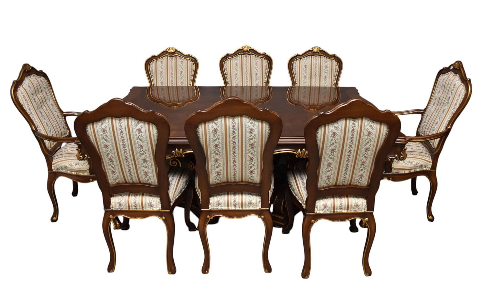 Karges Dining Room Table and 8 Matching Chairs approx. 30"h x 69"w x 48"d  Has 3 extra leaves and (1 of 14)