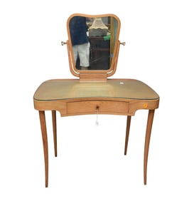 Pine Single Drawer Vanity with Attached Swing Mirror, 52"h x 37"w