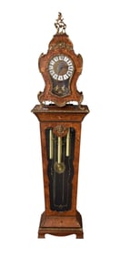 Howard Miller Clock & Pedestal Burled Marquetry Design with Ormolu Mounts,