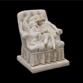 Cast molded composition sculpture after ARISTIDE ONESIME CROISY'S (French 1840-1899) "Le Nid."