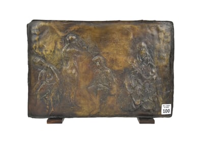 Jean Seidenberg (American, b. 1930) Bronze Figural Plaque - C. mid-20th century. A bronze figural