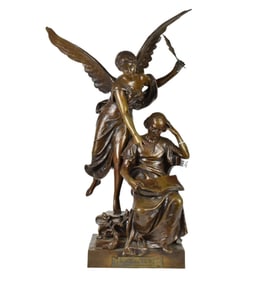 Henri Louis Levasseur (French, 1853–1934) Bronze Statue titled "Gloire a la Science", "Salon Des