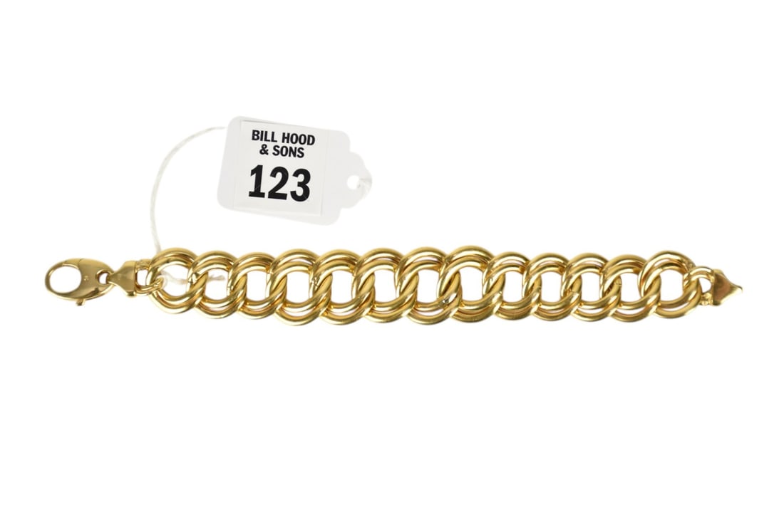 18K Yellow Gold Double Link Bracelet. Length 7" wt. 37.9 grams (1 of 3)