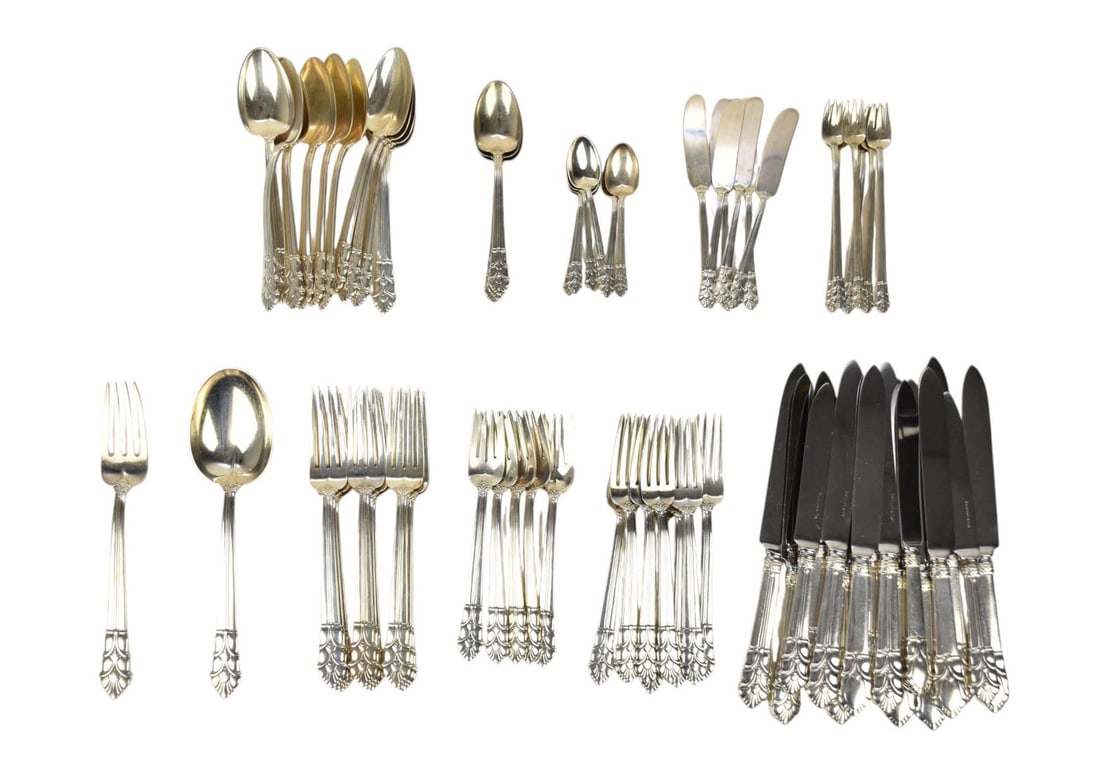 Tiffany & Co Sterling Silver Flatware Set, Palmette Pattern - Comprising: 11 Dinner Knives 9 1/2" L, (1 of 11)