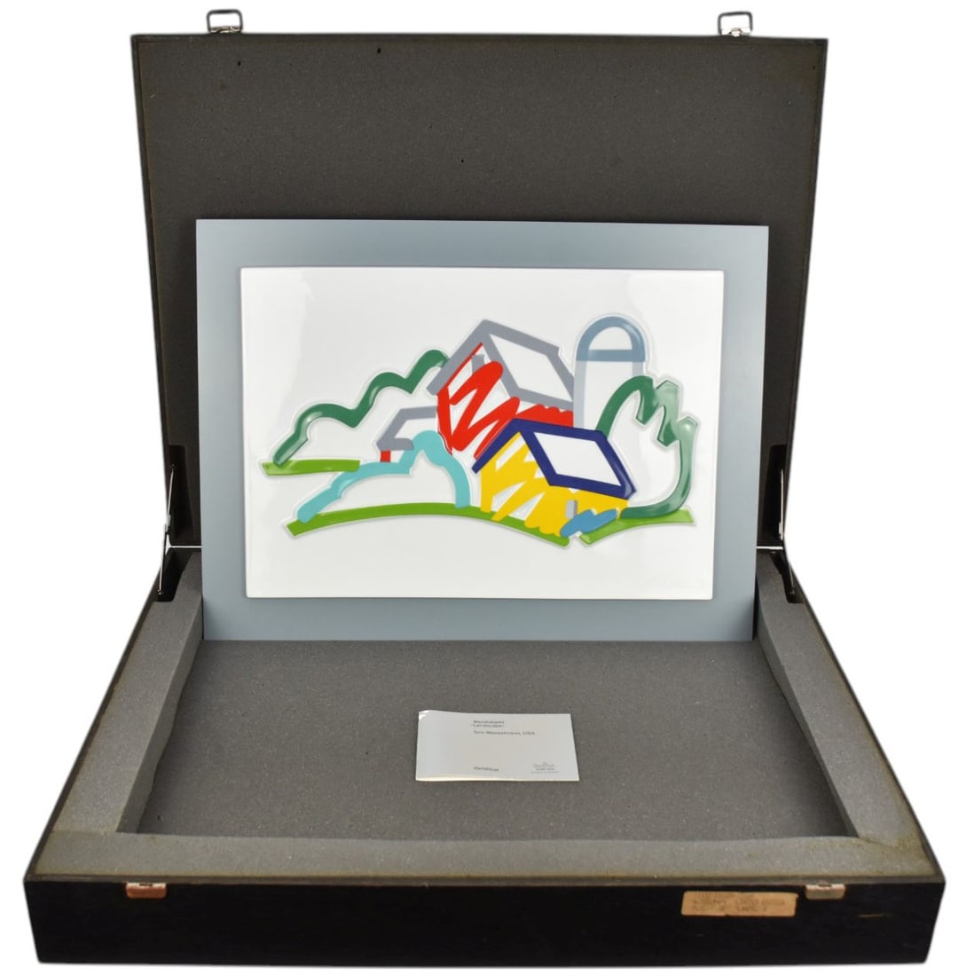 Tom Wesselmann (American, 1931–2004)  Rosenthal Ceramic Plaque mounted to laminated wood panel (in (1 of 14)