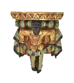 Single Decorative Painted Nubian Wall Bracket,  13"h x 11"w