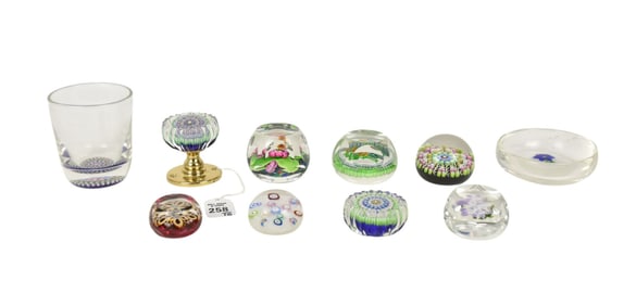 Collection of Perthshire Scotland Paperweights & Articles - 20th Century. A collection of 10