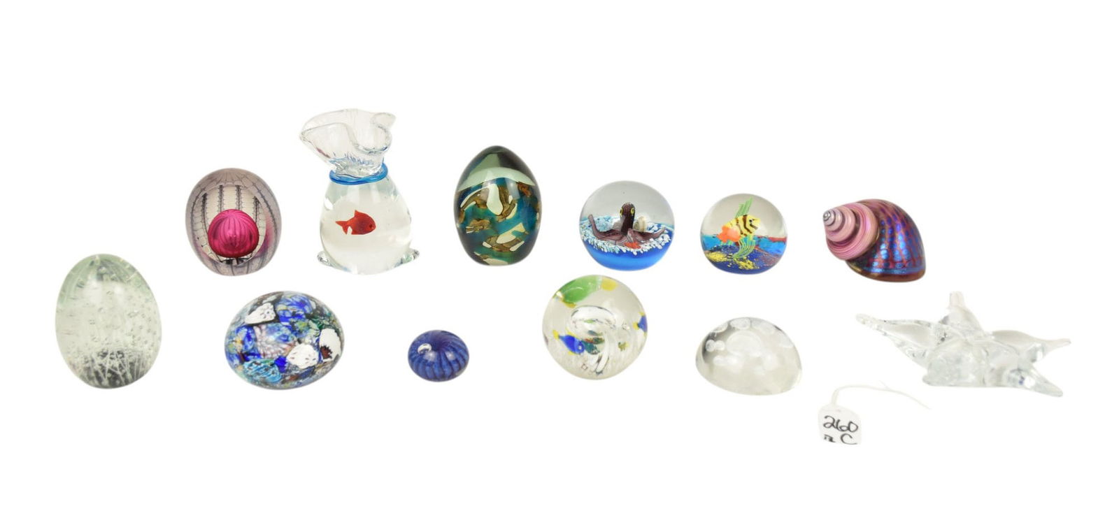 Collection of Ocean Motif Art Glass Paperweights - A grouping of 12 art glass paperweights, various (1 of 13)