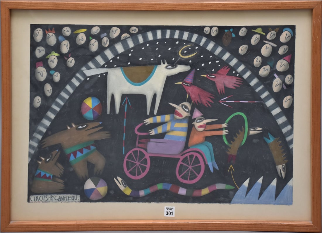 Chris Roberts-Antieau, Original Mixed Media Drawing on paper- "Circus" sheet size 18 x 26 inches. (1 of 8)