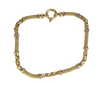 14K Yellow Gold Toggle Necklace Italy. Length 16" Wt 56.3 grams