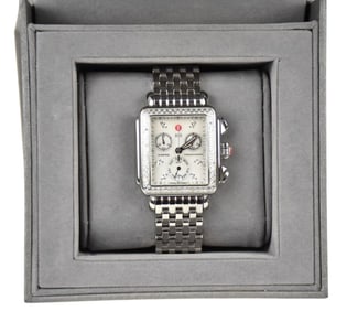 MICHELE Signature Deco Diamond MOP Ladies Watch - A Swiss made MICHELE Signature Deco series Ladies
