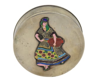 Portugal Silver Enamel Box 157 Grams Oporto 1938 - 1984. 4" x 1.5" .833 silver