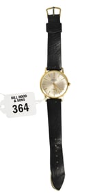 18K Yellow Gold Men's Omega Seamaster Watch. 38mm, watch is working. Leather band need replaced