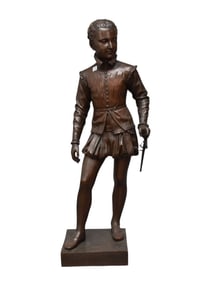 Life Size Bronze Sculpture of King Henry IV as a Child, after Francois Joseph Bosio, broken sword,
