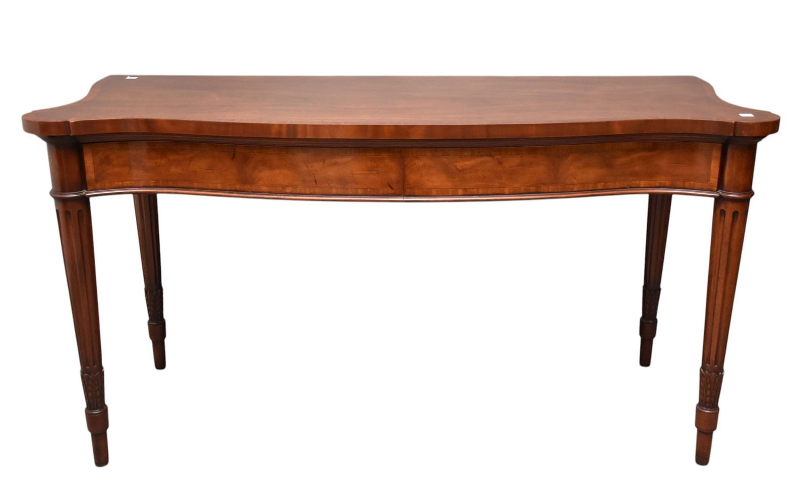 Mahogany Serpentine Sideboard with Banded Edge, 33"h x 61"w x 27"d (1 of 7)