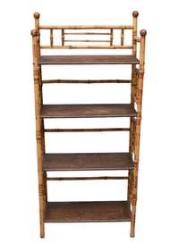 Antique Bamboo 4 Shelf Stand/Bookcase, 45"h x 22"w x 9"d