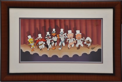 Fritz Freelan limited edition handpainted film art Warner Brothers-1990. hand signed sight 12 1/2 x