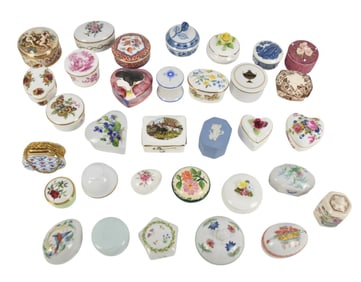 Porcelain Box Collection, 33 Pieces Assorted Makers & Sizes