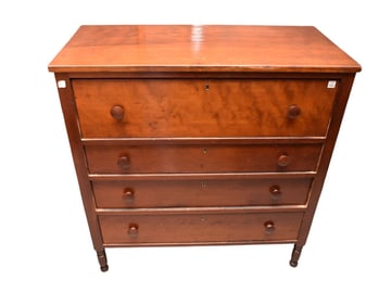 Cherry 19th C. 4 Drawer Chest, 45"h x 42"w x 20"d