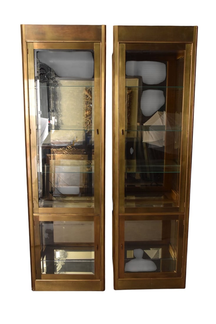 Pair of Display Cabinets probably Mastercraft no apparent markings. Very heavy. Missing one strip of (1 of 8)