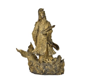 Chinese Bronze Ansestral Figure, Lu Hsing - A patinated bronze figure of a Chinese Ancestral figure