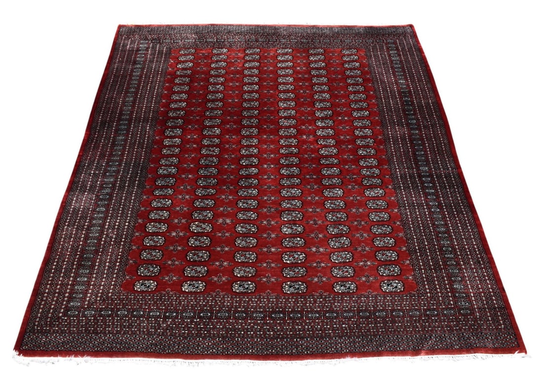 Large Red Bokhara Oriental Rug / Carpet. 8.3 x 9.3 feet (1 of 7)