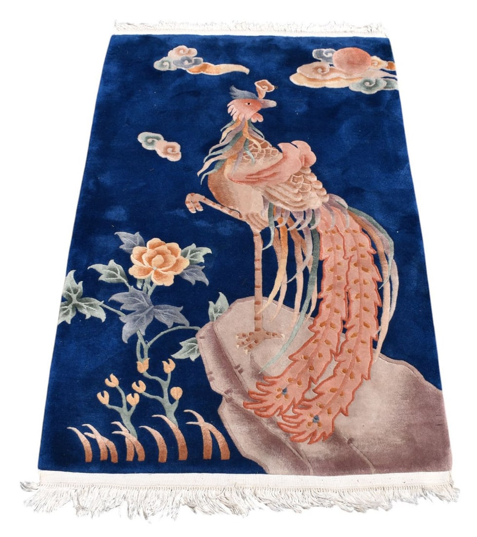Small Chinese with Bird motif, 4 x 6 feet: Small Chinese with Bird motif, 4 x 6 feet