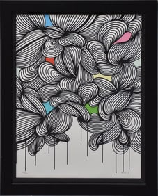 KEF!  Screenprint in colors. Green Mountains and Silver Clouds #7. edition 134/200. site size 23 1/2