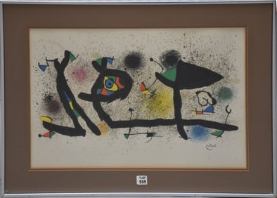 Joan Miro(1893-1983) Lithograph ''Sculptures'' - 16 x 24 sight. Signed in Plate, on BFK Rives Paper,