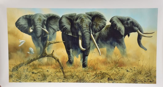Andrew Bone Giclee on canvas, signed and numbered lower left, edition 2/300. Approx. 24 x 44 inches,