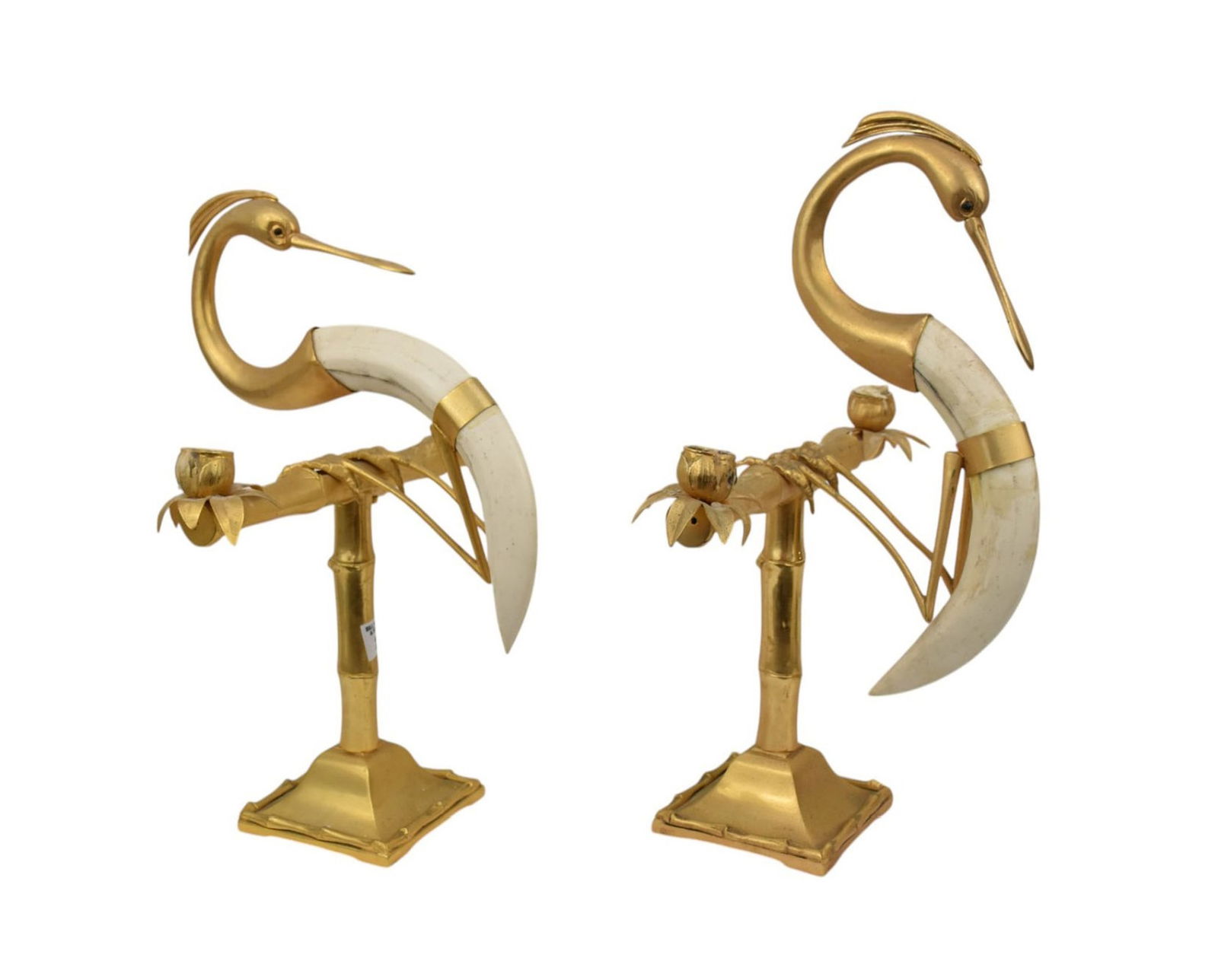 Italian Mid-Century Stamped Harry Panitza (Hauy Pouigo) Brass & Horn Bird Sculpture