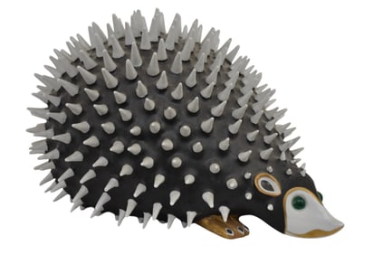 Porcelain Hedgehog, Mangatti for Oggetti, Made in Italy Label, 1 Glue Repair on One and 3 Small