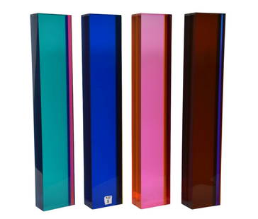 Vasa Velizar Mihich (American/Yugoslavian, b, 1933) Four Acrylic Pillars- 1978 one signed and: Vasa Velizar Mihich (American/Yugoslavian, b, 1933) Four Acrylic Pillars- 1978 one signed and inscribed with No. 1266. 23 1/2"h x 4 1/4"w x 2"d