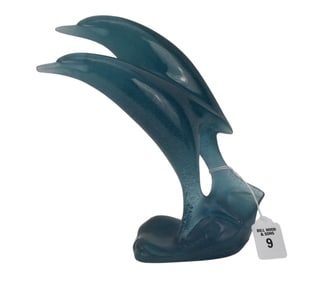 Claude L'Hoste for DAUM Dolphins LE Sculpture - Daum France. A Limited Edition pate-de-verre art