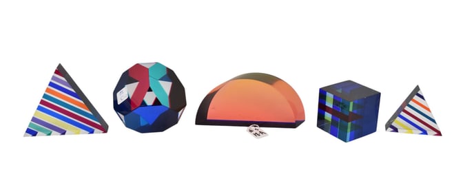 Vasa Velizar Mihich (American/Yugoslavian, b, 1933) 5 Colorful Acrylic sculptures in different