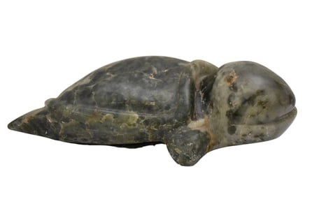 Green Stone Turtle, Heavy 5"h x 17"w