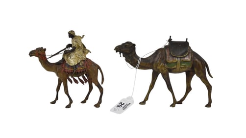 2 Austrian Bronze Camels, 1 Franz Bergman with Rider, 1 No Signature