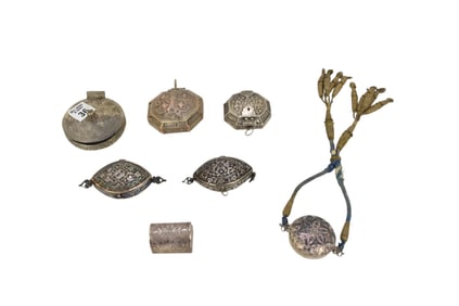 7 Persian Silver Boxes
