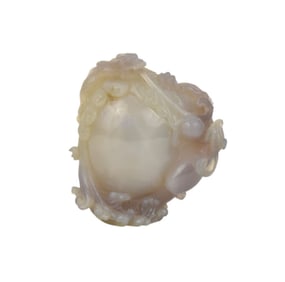 Jade Carving with Dragon Motif, 4 x 3-1/2wide inches.