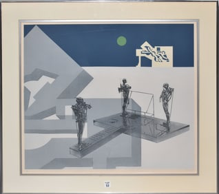 Ernest Trova (American, 1927-2009) Colored Lithograph, The Green Sun- 1978. signed lower right, and