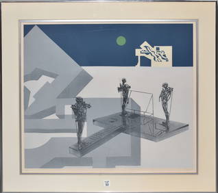 Ernest Trova (American, 1927-2009) Colored Lithograph, The Green Sun- 1978. signed lower right, and (1 of 10)