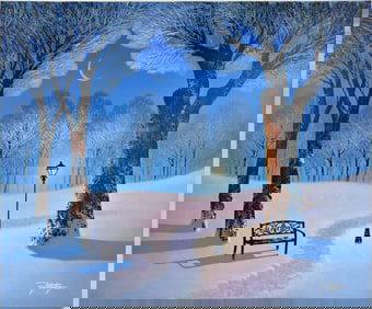 John Rattenbury Skeaping (British 1901-1980) oil on canvas, Winter Wonderland Dream-2015. 20 x 24