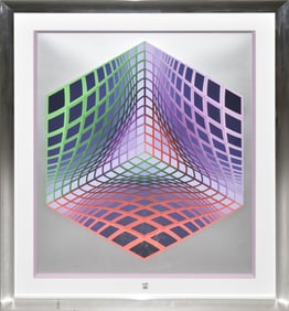 Victor Vasarely (French/Hungarian, 1906-1997) Serigraph- Test Tarka -1990. signed and numbered EA