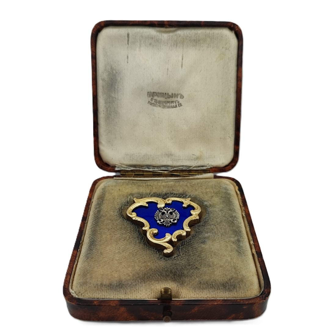 Vintage Imperial Faberge Era Gilded Silver Enamel Old Diamond Pin Pendant. Total weight : 15.2 (1 of 4)