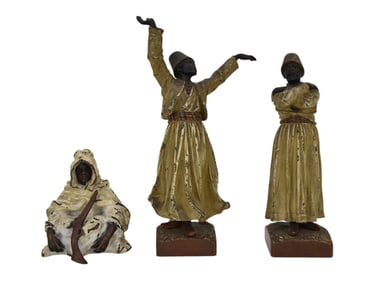 2 Pieces: 1 unsigned and 1 Franz Bergman (Austrian 1861-1936) Cold Painted Antique Bronzes, Men