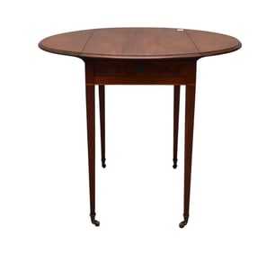 Mahogany Pembroke Drop Leaf Table, Single Drawer Beacon Hill Collection, with Checkered String